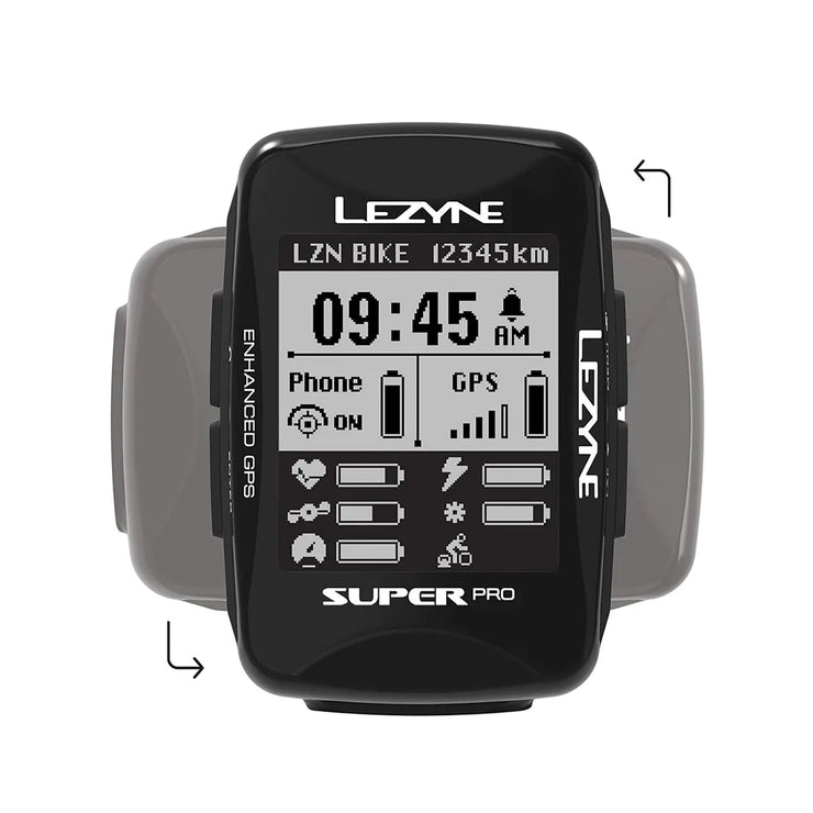 LEZYNE SUPER PRO GPS BIKE COMPUTER - BUNDLE