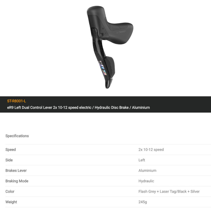 LTWOO eR9 Road Bike Electronic Groupset, Hydraulic Disc Brake, 2*10/11/12 Speed