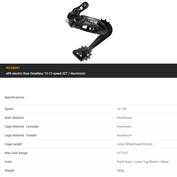LTWOO eR9 Road Bike Electronic Groupset, Hydraulic Disc Brake, 2*10/11/12 Speed